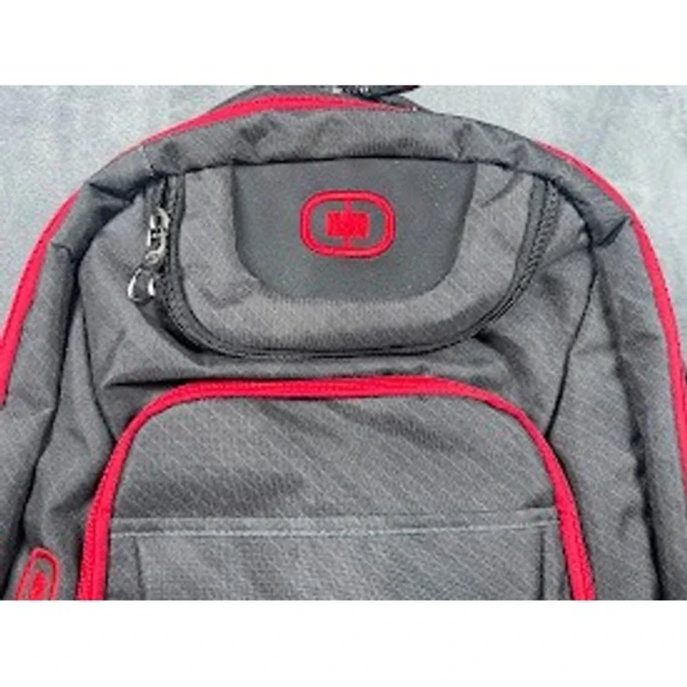 NWT OGIO Backpack Dark Gray Red Laptop Compartment Tech School Commuter Bag